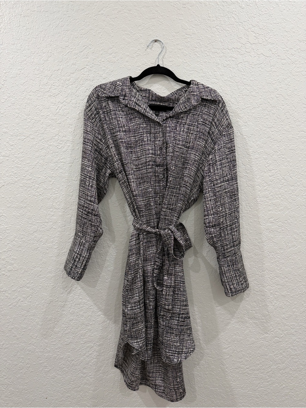Banana Republic Black and White Grid Shirt Dress